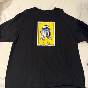 R2D2 Short Sleeve T-Shirt Black and Yellow 2X